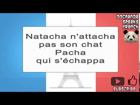 Natacha n'attacha pas son chat Pacha qui s'échappa - How To Pronounce - French Native Speaker