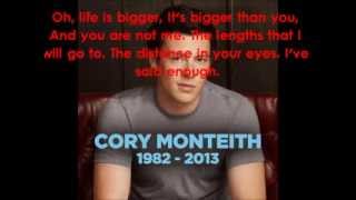 Losing My Religion-Glee Cast Version-Lyric Video/Tribute to Cory/Finn