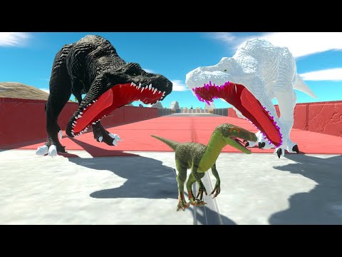 ALBINO T-REX DARK T-REX DEATH RUN - Animal Revolt Battle Simulator ARBS