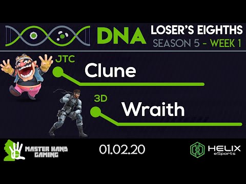 DNA S5:E1 - JTC | Clune (Wario/Yoshi) Vs. 3D | Wraith (Bayonetta/Snake) - L Eighths
