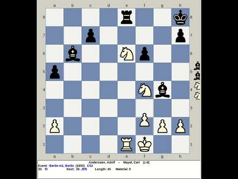 Anderssen, Adolf vs Mayet, Carl | Berlin Chess Match 1855, Germany C52