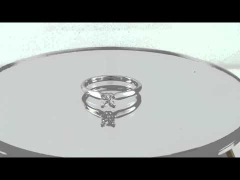 Estate 0.25CT Princess Cut Diamond 14K Gold Solitaire Engagement Ring Certified