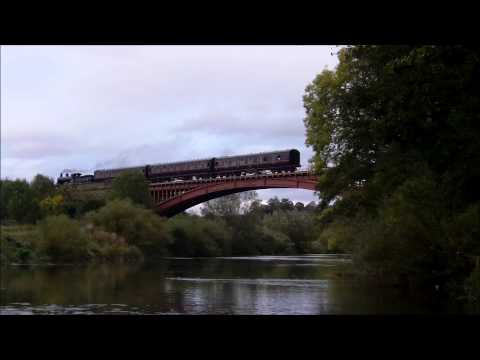 Caley 828 Crosses Victoria Bridge on the Severn Valley Railway
