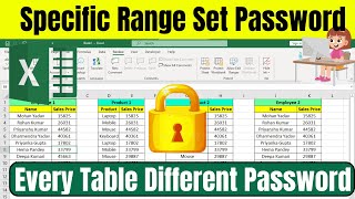 How to Protect Specific Range in excel || Set Different Different Password in excel Worksheet