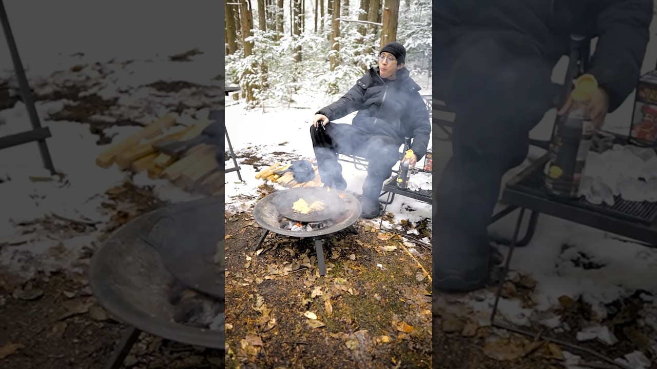 雪中キャンプとギョーザとウィスキーで最高の1日 #asmr #キャンプ飯 #ブラックキャンプ #雪中キャンプ