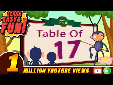 17x1=17 Multiplication, Table of Seventeen Tables Song Multiplication Time of tables - MathsTables