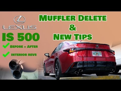 LEXUS IS 500 V8 Muffler Delete + Staggered tips ***BEAST*** BEST EXHAUST FOR A IS 500