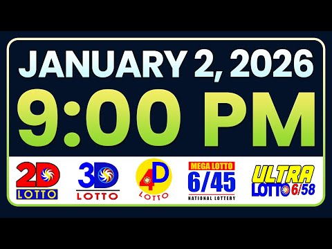 9PM PCSO LOTTO RESULTS TODAY JANUARY 2, 2026 | SWERTRES