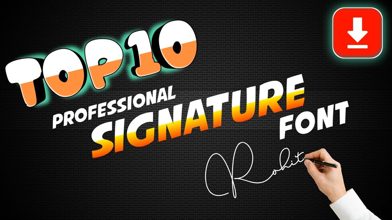 Top 10 Professional Signature Font | Signature Font | Font || Atulzalaedits