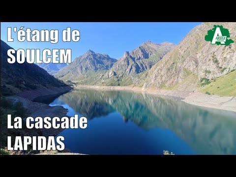 La cascade de Lapidas depuis l'étang de Soulcem