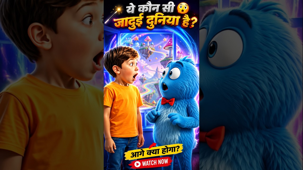 😱 ये कैसी जादुई दुनिया है? 🧙‍♂️✨ लड़के को मिला एक रहस्यमयी नीला दोस्त! 💙 आगे क्या हुआ? 👀🔥#Shorts