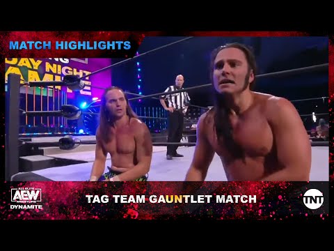 Wrestling Action from First Ever AEW Tag Team Gauntlet Match