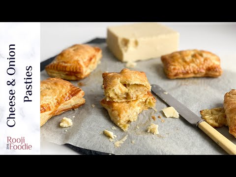 Cheese & Onion pasties with puff pastry