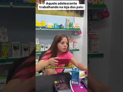 ESSA MENINA POSTOU UM VIDEO MOSTRANDO COMO É QUANDO O ADOLESCENTE PRECISA FICAR NA LOJA DOS PAIS 😅