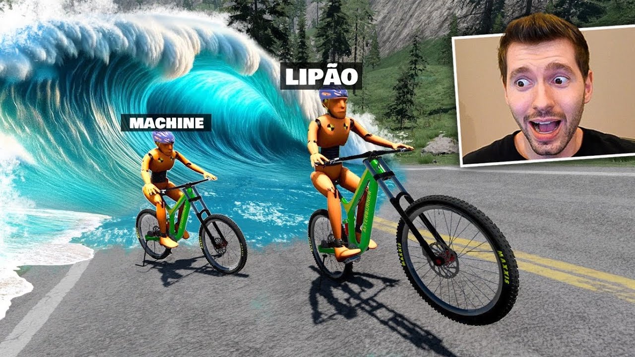 Fugindo da INUNDAÇÃO de Bicicleta no BeamNG Drive  Multiplayer