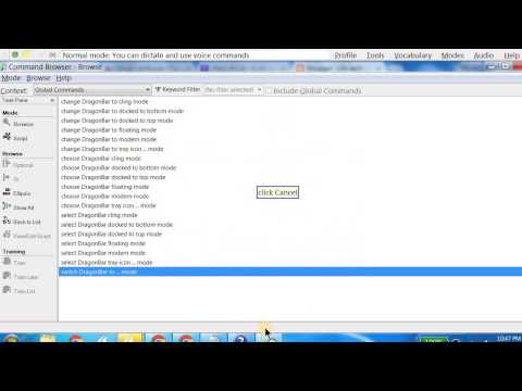 Dragon NaturallySpeaking tutorial : Discovering commands for modifying the Dragon bar
