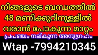 ❤️❤️പ്രപഞ്ചം നല്കുന്ന അനുഗ്രഹം 48 മണിക്കൂറിനുള്ളിൽ ബന്ധത്തിൽ വരുന്ന മാറ്റം 💯സന്തോഷം ലഭിക്കുന്നു