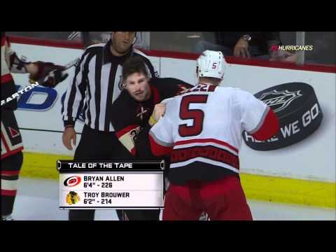 Hockey Fight - Troy Brouwer (Chicago) vs. Bryan Allen (Carolina)