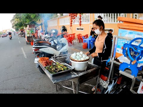 Countryside Food Tour at Takhmao Riverside Park, Kandal Province 2022, Cambodian Street Food