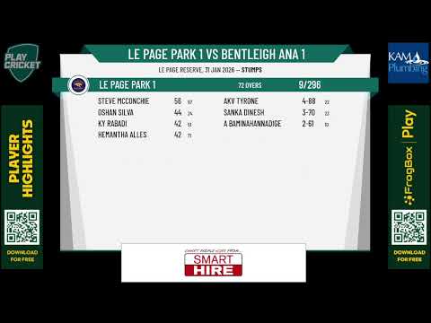 Le Page Park 1 v Bentleigh ANA 1