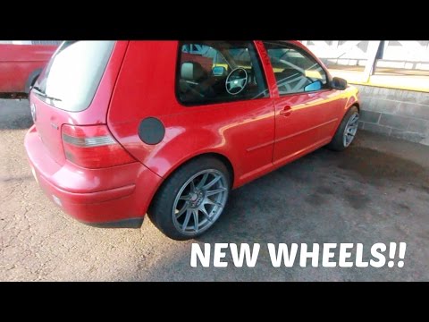 THE MK4 GOLF GET A NEW SET OF WHEELS XXR 527 17X9.75 SUPER WIDE!