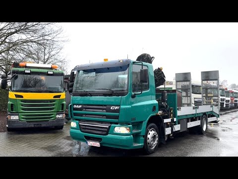 DAF CF220 Pritsche/ Maschinentransporter mit Kran Hiab 102-2