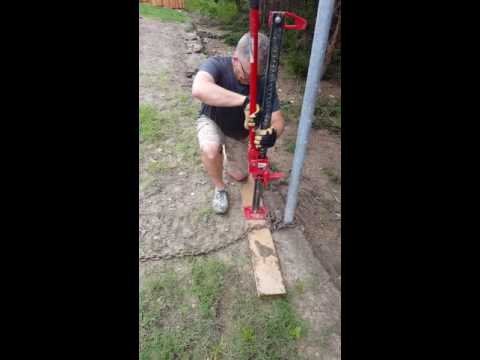 How to get a fence post out of the ground with a highlift jack