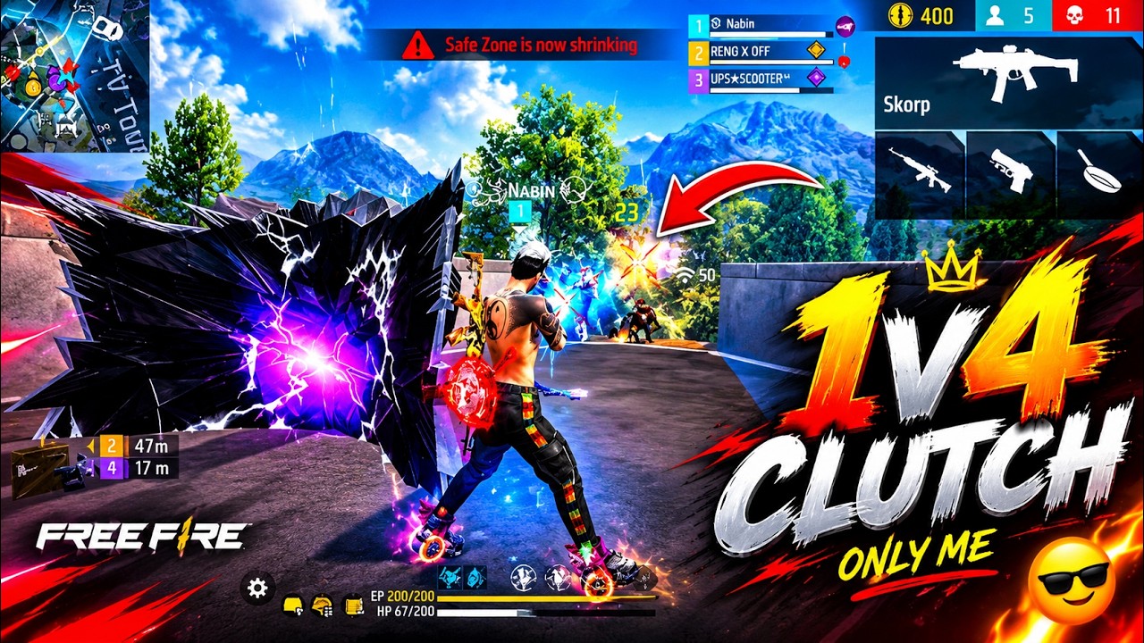 Free Fire Br Ranked Gameplay ||  14 killed 😈 Booyah || #freefireindia #foryou 