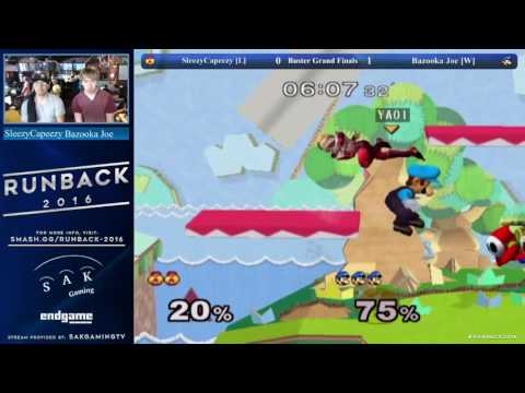 Runback 2016 Buster Grand Finals - SleezyCapeezy (Sheik) vs Bazooka Joe (Luigi)
