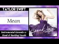 Taylor Swift - Mean - Karaoke Instrumental w/ Hook & Backing Vocals