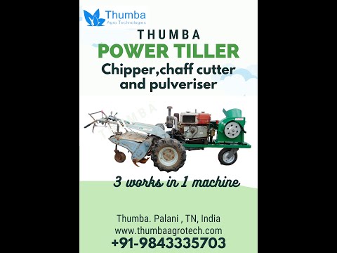 Power Tiller Operated Chaff Cutter cum Chipper