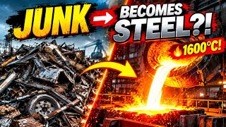 How Scrap Metal Becomes New Steel at 1600°C | Inside a Steel Factory |