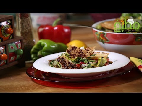 فتوش بالزيتون الأخضر بالفيديو