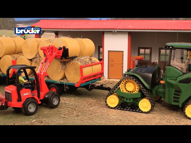 Vídeo relacionado con bruder 04055 - John Deere 9620X con tren de rodaje sobre orugas - 1:16 Granja, agricultura, trabajo en el campo, tractor, bulldog, vehículo sobre orugas