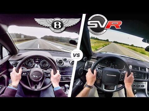 Range Rover Sport SVR vs Bentley Bentayga ACCELERATION 0-250 km/h Autobahn POV & SOUND by AutoTopNL