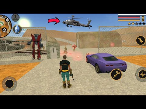 Vegas Crime Simulator (Vegas Hero on Army Camp) Transformers vs Helicopter - Android Gameplay HD