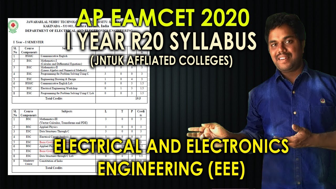 Electrical And Electronics Engineering Syllabus | JNTUK R20 Course Structure | AP EAMCET 2020