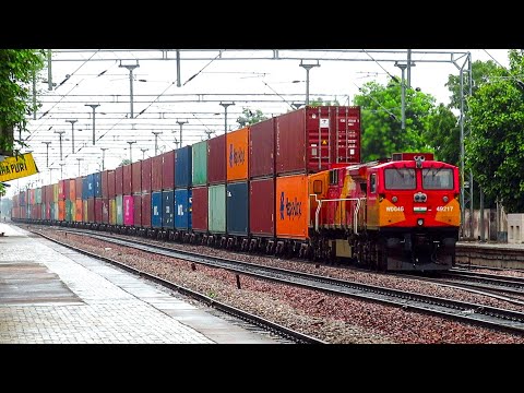 Gigantic Double Stack Container Trains and Other Freight Trains of India