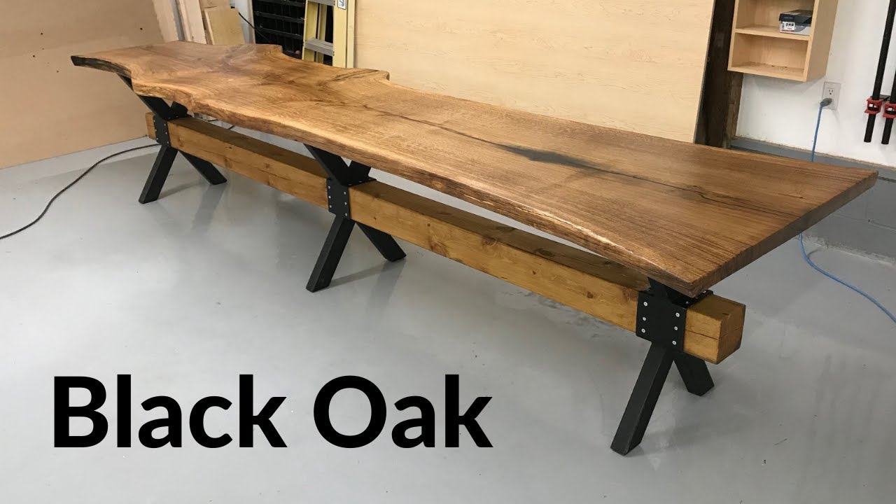 Watch video 12' Live edge dining table (Black Oak) Now 12' Live edge dining table (Black Oak)