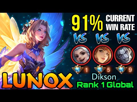 Butterfly Seraphim Lunox 91% Current Win Rate VS 3 Supreme Enemies - Top 1 Global Lunox Dikson - ML
