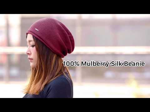 100% Silk Beanie, Womens Slouch Hat, Mens Slouchy Beanie, Made in Japan - Casualbox
