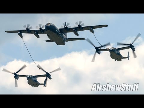 USAF Spec Ops CV-22 Osprey and MC-130J Demo - EAA AirVenture Oshkosh 2021