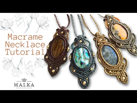 Stone Macrame Necklace Tutorial | Macrame Jewelry Tutorial