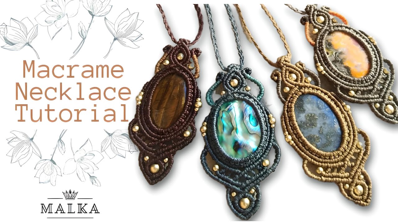 Stone Macrame Necklace Tutorial | Macrame Jewelry Tutorial