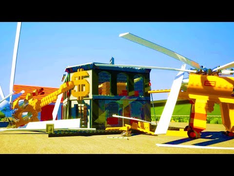 HELICOPTERS CRASH TRYING TO HEIST ENTIRE BANK BUILDING! - Brick Rigs Multiplayer w/Neilogical