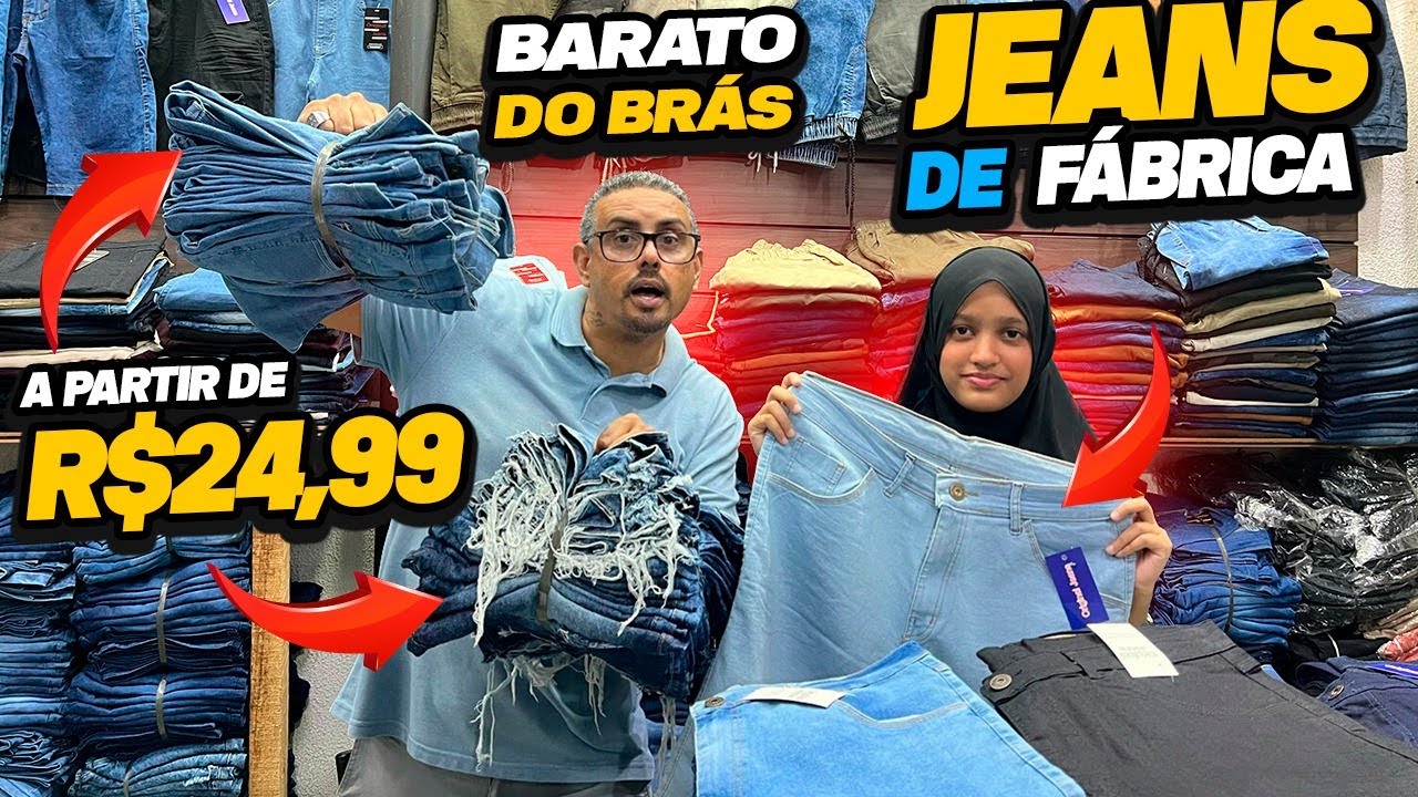 Jeans Masculino a partir de R$24,99 Loja de Fabrica no Brás.