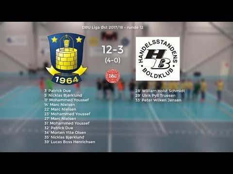 DBU Futsal Liga Øst 12. runde, 11. feb. 2018. Brøndby IF - HB 12-3 (4-0) highlights