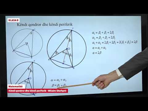 e Mesimi - 8505 Klasa 8 Matematikë - Këndi qëndrorë dhe këndi periferik