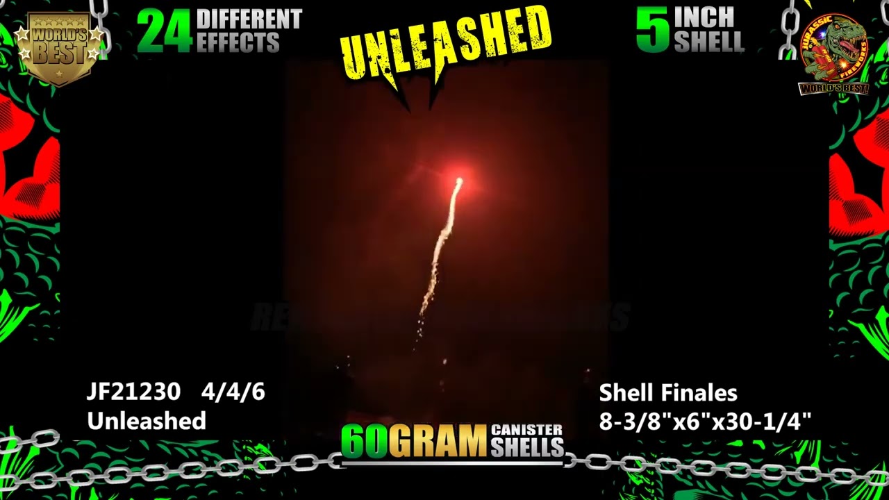 Unleashed 60G 5″ Canister Shells 24 Effects