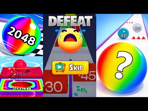 Ball Run 2048 [Red 4096 Tile Play] vs Rolling Ball Run Numbers Game vs Number Running | High Score